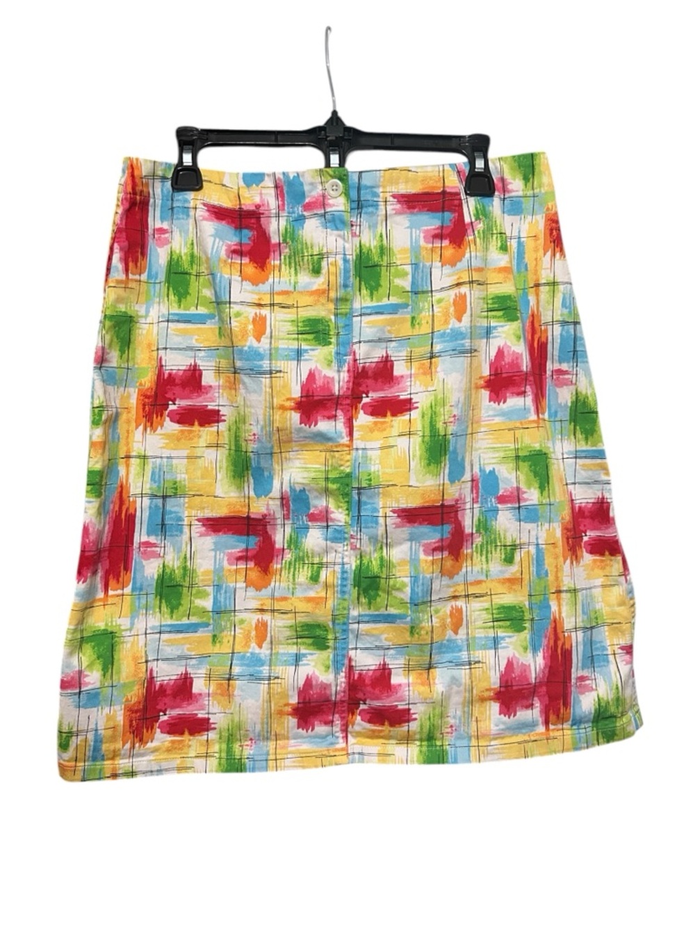 LOFT Multicolor Abstract Brushstroke A-Line Skirt